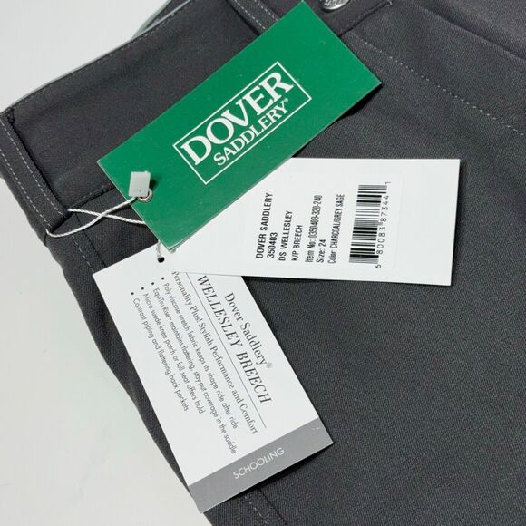 NWT Dover Saddlery Women's Girl's Wellesley Breech Riding Pants Gray Sage Sz 24 - Picture 4 of 7